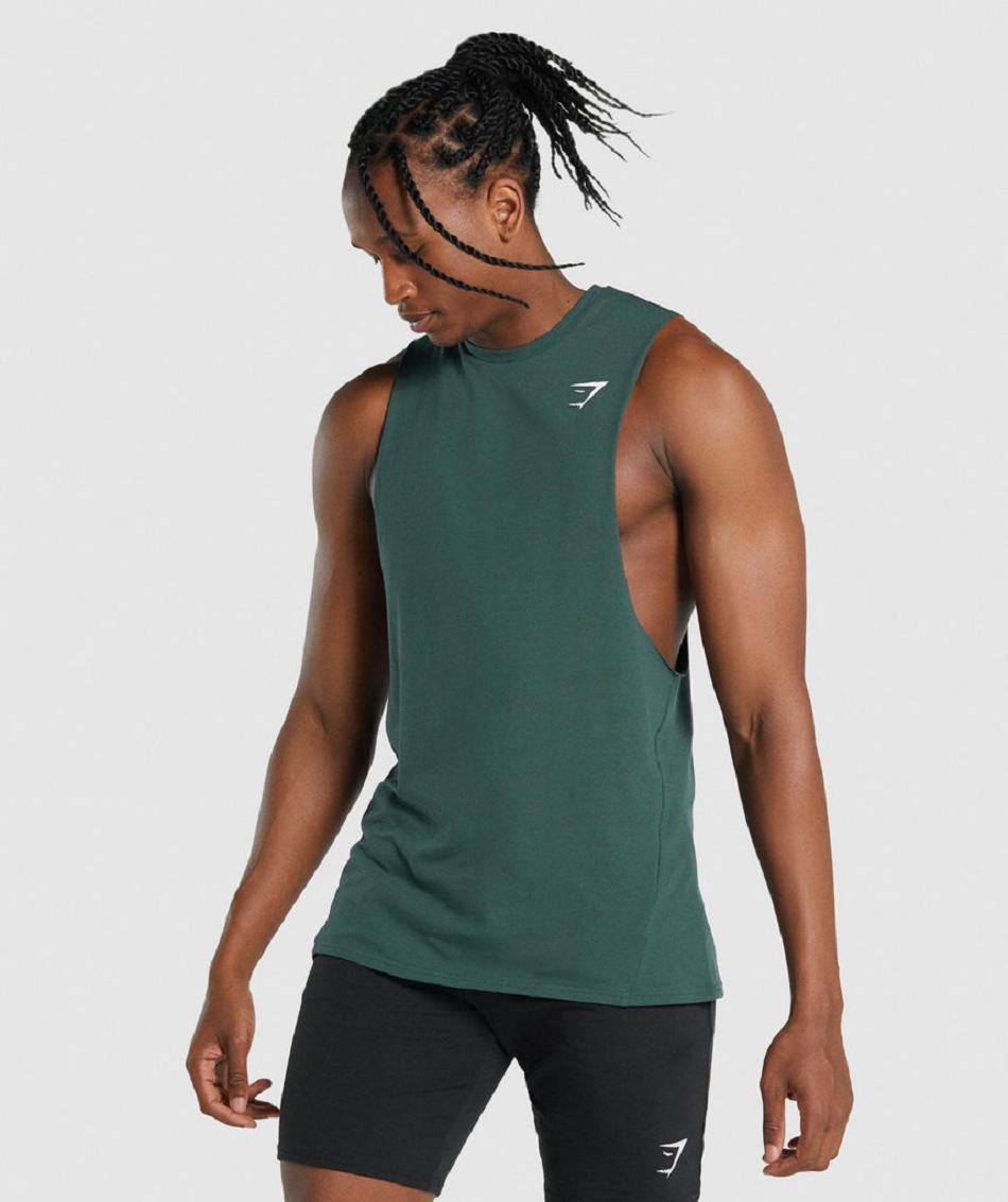 Gymshark Critical 2.0 Drop Arm Muške Majica Bez Rukava Tamno Zelene | HR 2296HAP